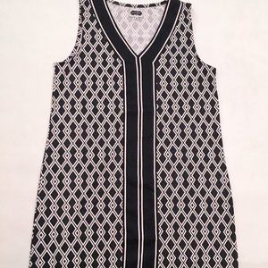 Mudpie Geometric Shift Dress Black and White Sz M